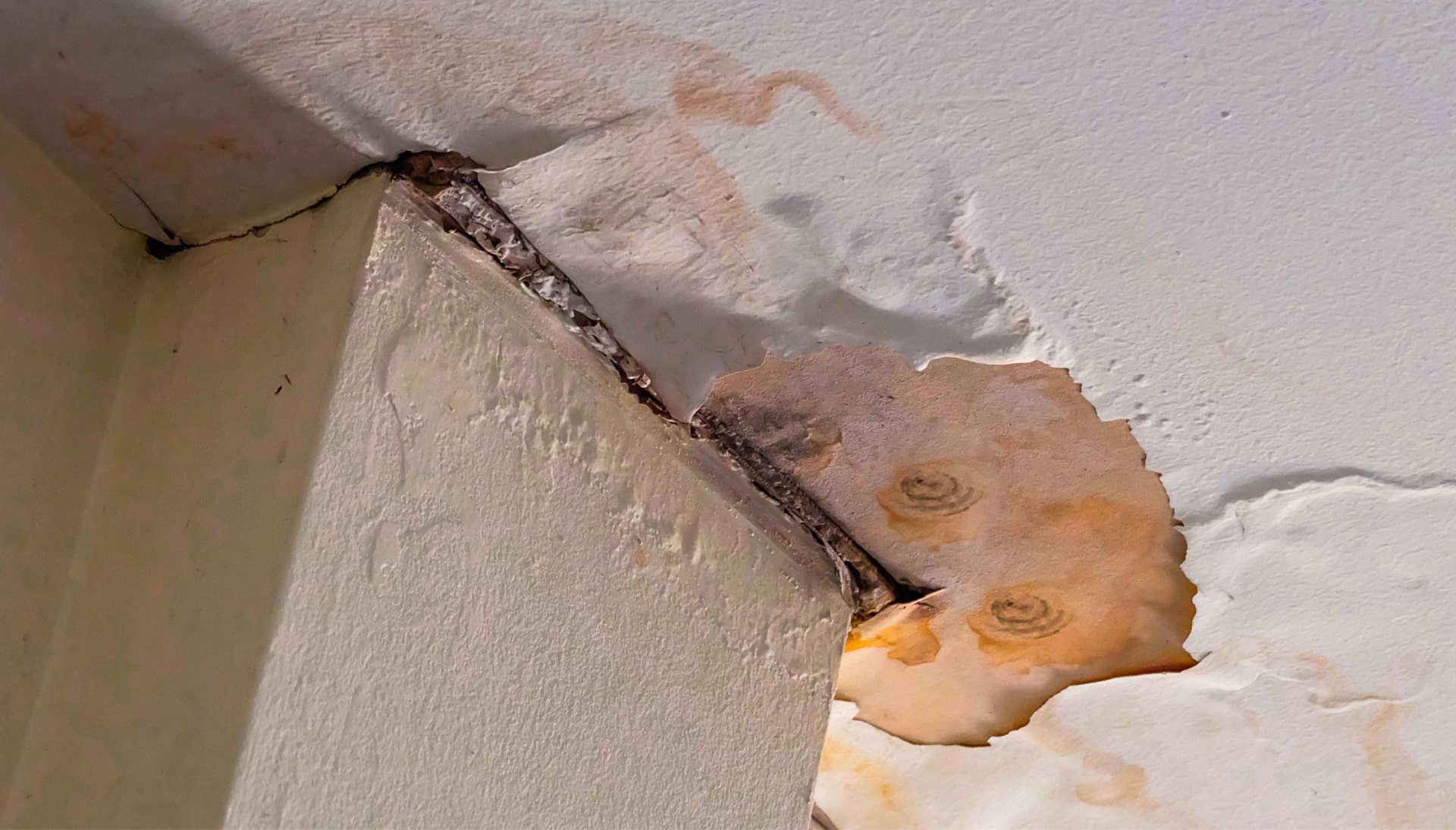 The structure of a building is at risk after extensive ceiling water damage is found during water damage repair services in a home in Burlington, VT.